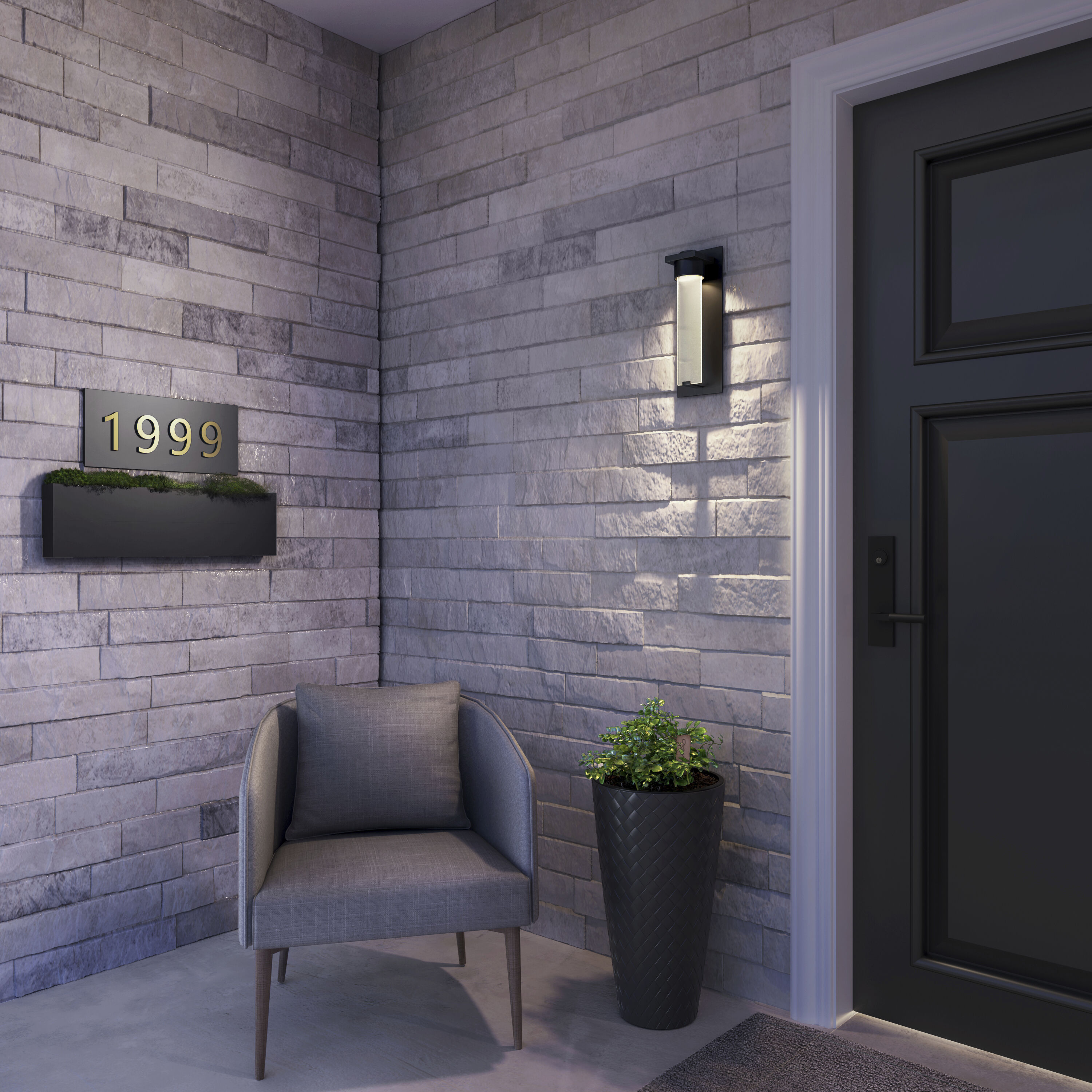 Amster LED 15.25 inch Powder Coated Black Outdoor Wall Sconce